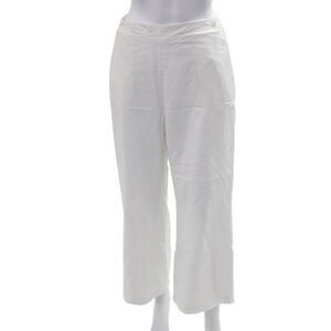 Almina Womens White Cropped Tencel Linen Pants Drawstring Beach Size M